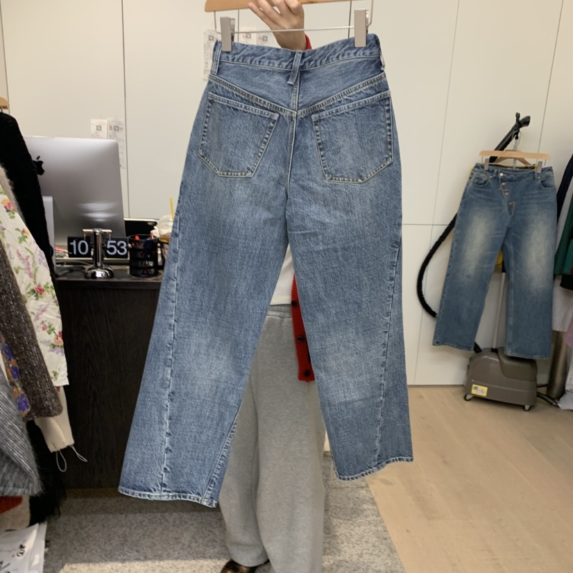 DOHWAJI韓國代購㊣女裝新品休閑人氣真品職業25秋冬牛仔褲羊毛DOHWAJI牛仔褲