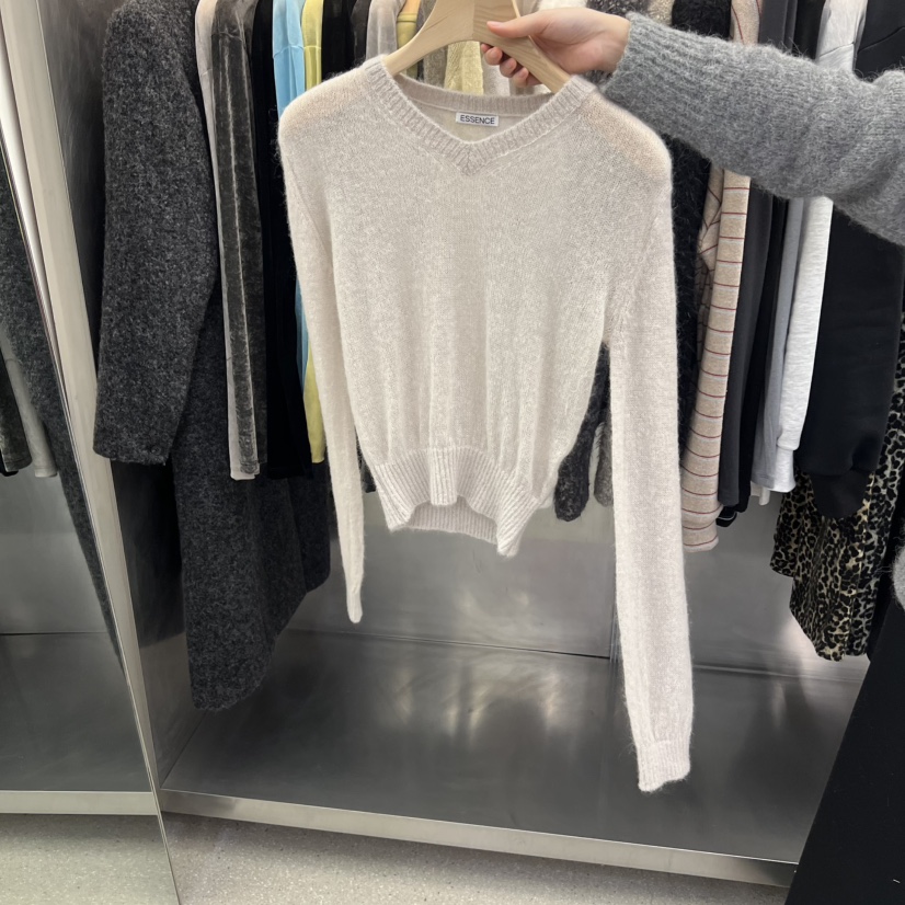 ESSENCE東大門㊣實拍女裝新品時尚25秋冬熱賣針織衫馬海毛V領ESSENCE針織衫圖色4