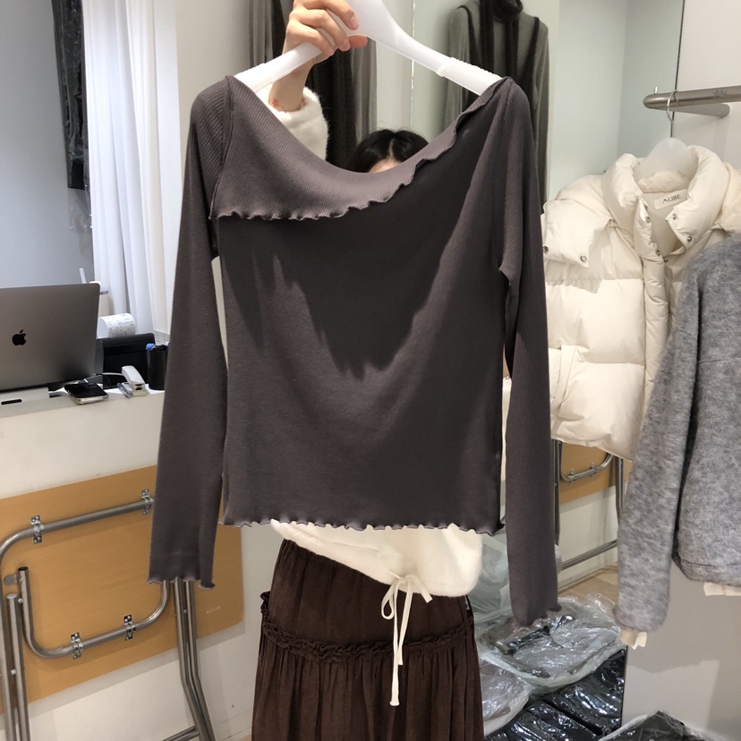 AUBE東大門㊣直郵女士新品人氣職業休閑25秋冬推薦熱賣長袖T恤AUBE長袖T恤圖色3