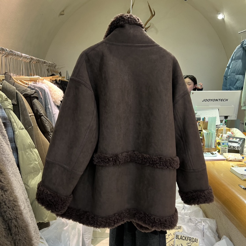 BLACKFRIDAY東大門㊣實拍女裝新款推薦真品職業夾克兩面穿羊毛BLACK FRIDAY夾克