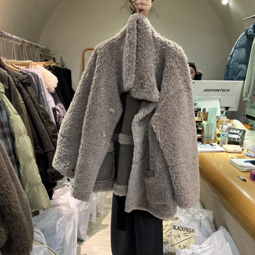 BLACKFRIDAY東大門㊣實拍女裝新款推薦真品職業夾克兩面穿羊毛BLACK FRIDAY夾克圖色1