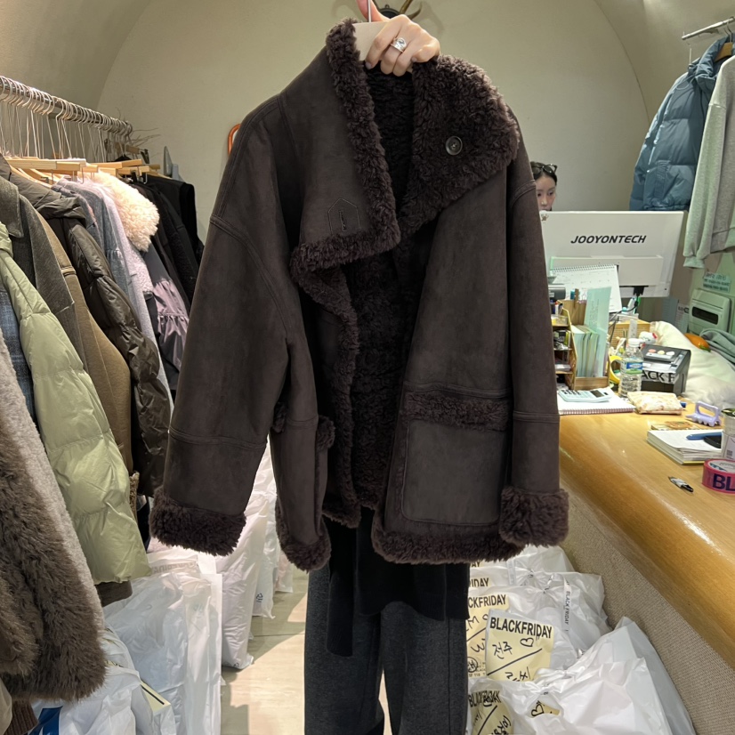 BLACKFRIDAY東大門㊣實拍女裝新款推薦真品職業夾克兩面穿羊毛BLACK FRIDAY夾克圖色2