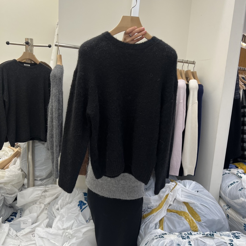 ESSENCE韓國代購㊣女裝新品時尚真品熱賣推薦職業針織衫圓領ESSENCE針織衫圖色3