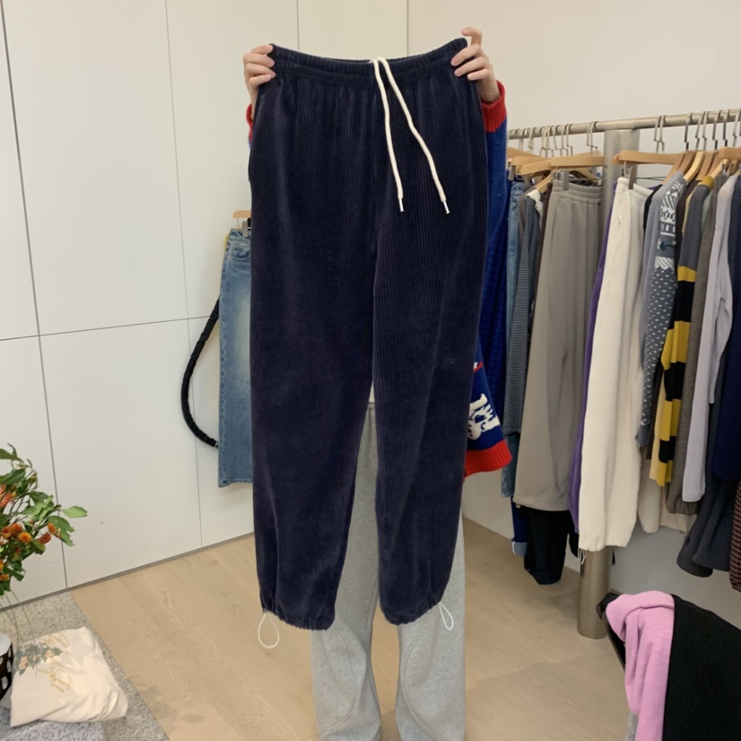 DOHWAJI東大門㊣實拍女裝新品職業休閑時尚真品休閑褲絲絨羅紋DOHWAJI休閑褲圖色3