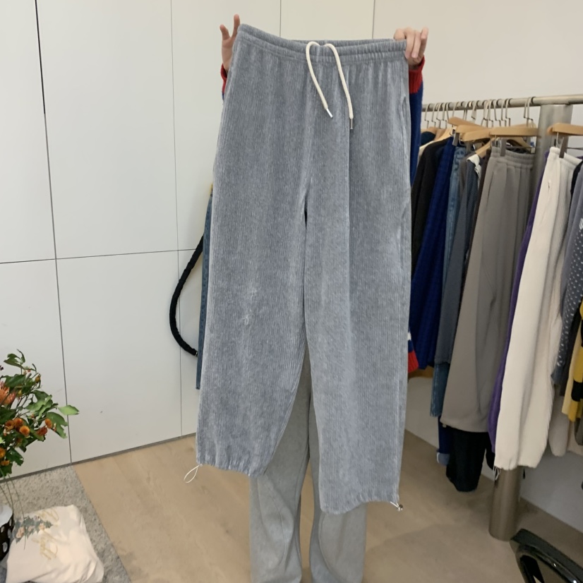 DOHWAJI東大門㊣實拍女裝新品職業休閑時尚真品休閑褲絲絨羅紋DOHWAJI休閑褲圖色4