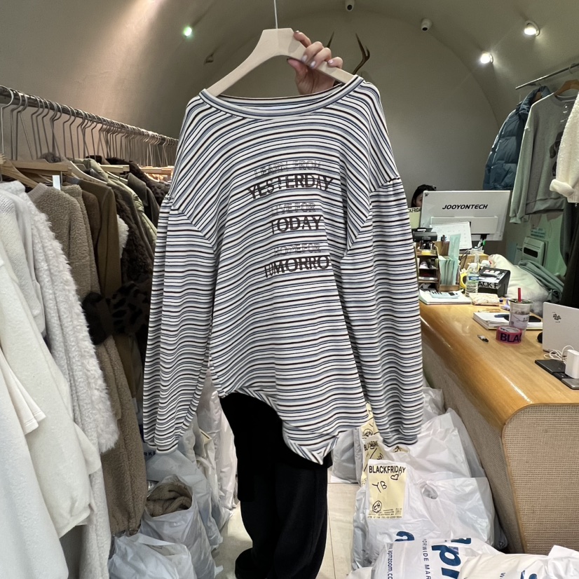BLACKFRIDAY韓國直郵㊣女士新款熱賣推薦真品時尚人氣長袖T恤BLACK FRIDAY長袖T恤圖色2