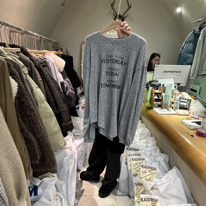 BLACKFRIDAY韓國直郵㊣女士新款熱賣推薦真品時尚人氣長袖T恤BLACK FRIDAY長袖T恤圖色3