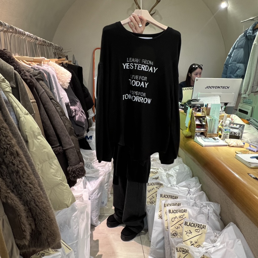 BLACKFRIDAY韓國直郵㊣女士新款熱賣推薦真品時尚人氣長袖T恤BLACK FRIDAY長袖T恤圖色4