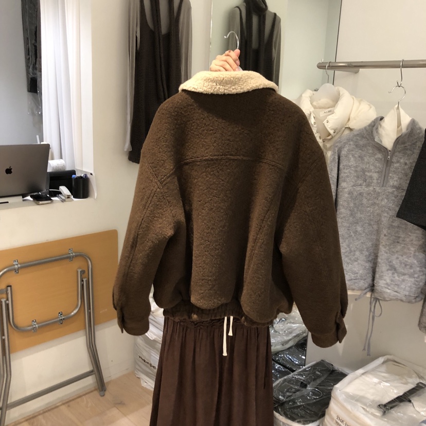 AUBE東大門㊣實拍女裝新品職業真品25秋冬休閑推薦夾克羊毛AUBE夾克