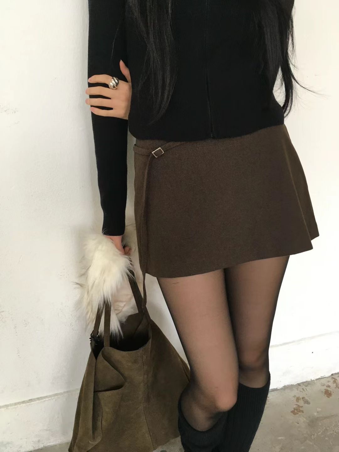 AVANDACE東大門㊣直郵女士新款時尚真品熱賣推薦25秋冬短裙AVANDACE短裙圖色2