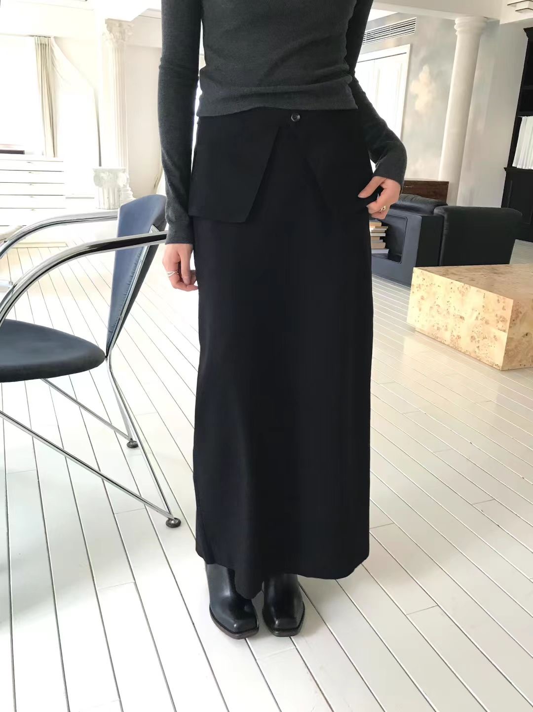 AVANDACE東大門㊣實拍女裝新款25秋冬推薦職業休閑人氣長裙AVANDACE長裙圖色1