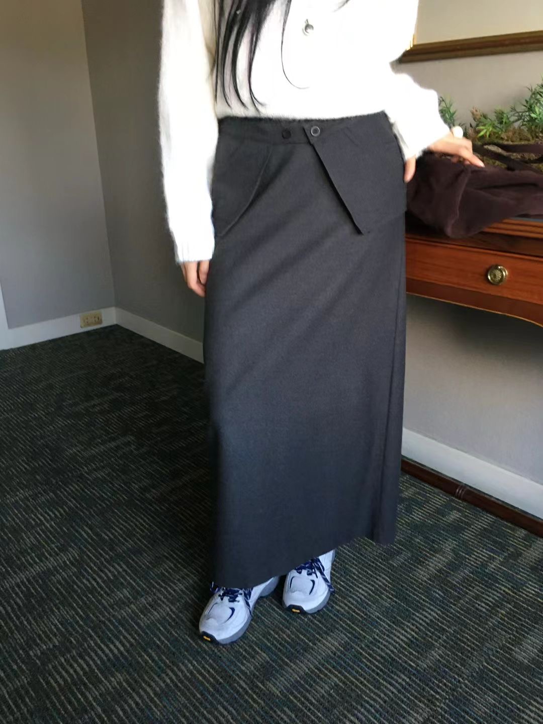 AVANDACE東大門㊣實拍女裝新款25秋冬推薦職業休閑人氣長裙AVANDACE長裙圖色2