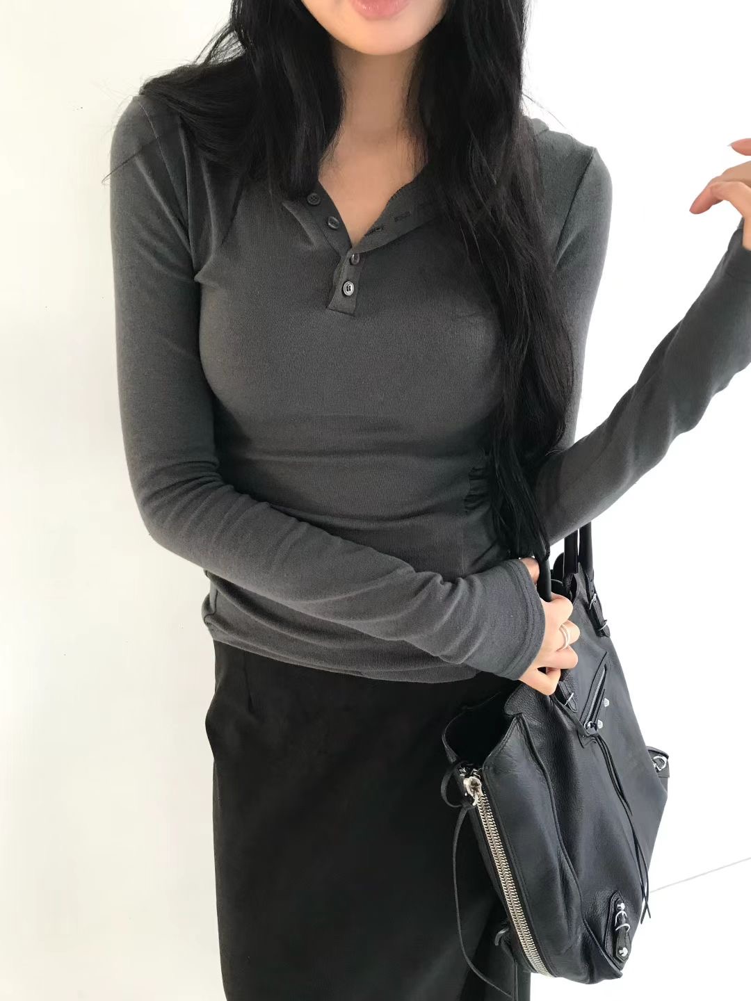 AVANDACE東大門㊣直郵女士新品真品職業推薦人氣25秋冬長袖T恤AVANDACE長袖T恤圖色2