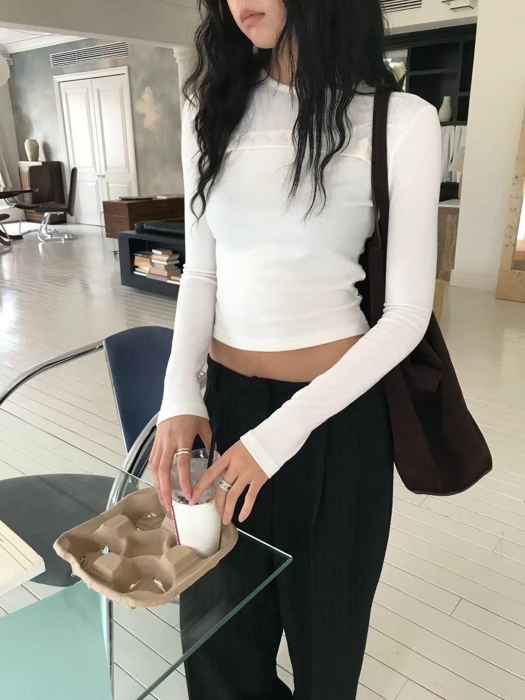 AVANDACE韓國直郵㊣女裝新款時尚休閑真品熱賣人氣25秋冬長袖T恤AVANDACE長袖T恤圖色3