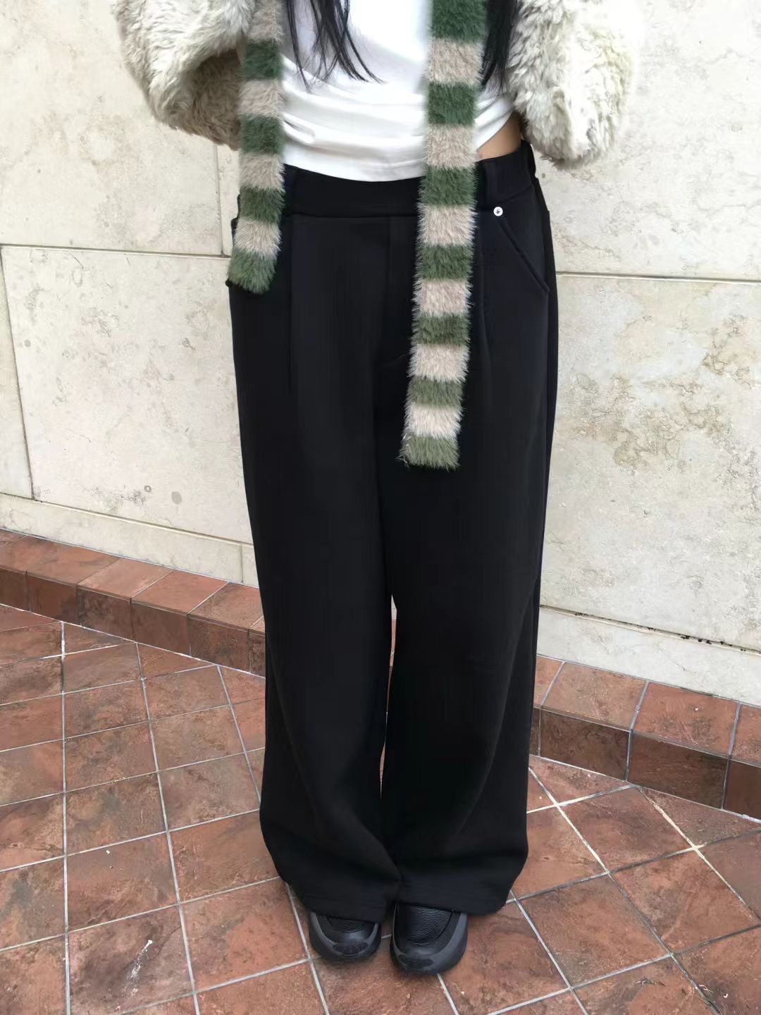 AVANDACE東大門㊣代購女裝新款休閑真品人氣時尚休閑褲抓絨AVANDACE休閑褲圖色1