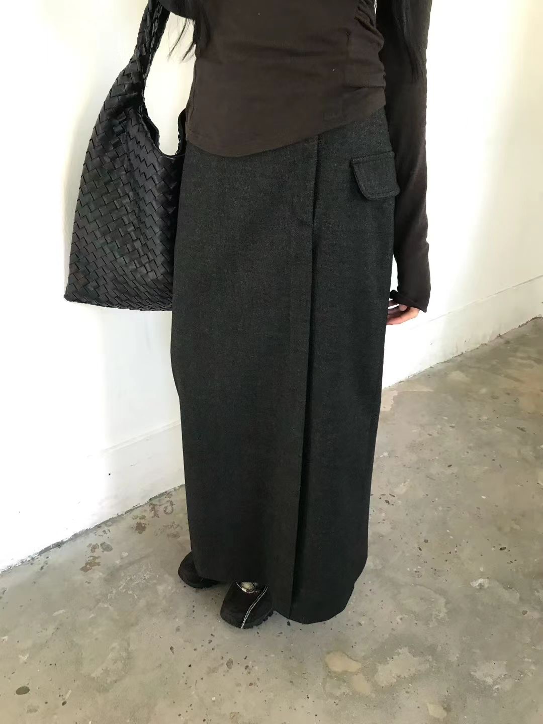 AVANDACE韓國直郵㊣女士新品熱賣時尚人氣25秋冬真品推薦長裙AVANDACE長裙