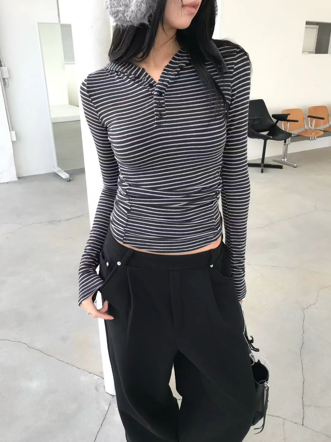 AVANDACE韓國直郵㊣女裝新品推薦真品職業休閑時尚25秋冬長袖T恤AVANDACE長袖T恤圖色2