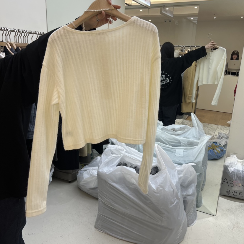 FLAUNT東大門㊣直郵女裝新款推薦職業時尚25秋冬休閑長袖T恤FLAUNT長袖T恤