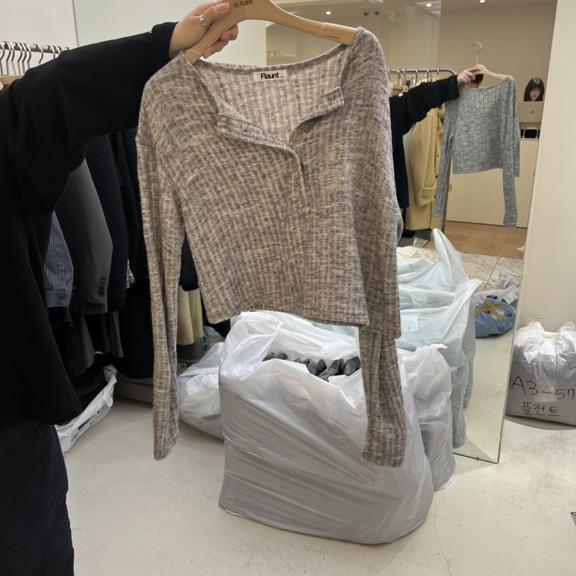 FLAUNT東大門㊣直郵女裝新款推薦職業時尚25秋冬休閑長袖T恤FLAUNT長袖T恤圖色3