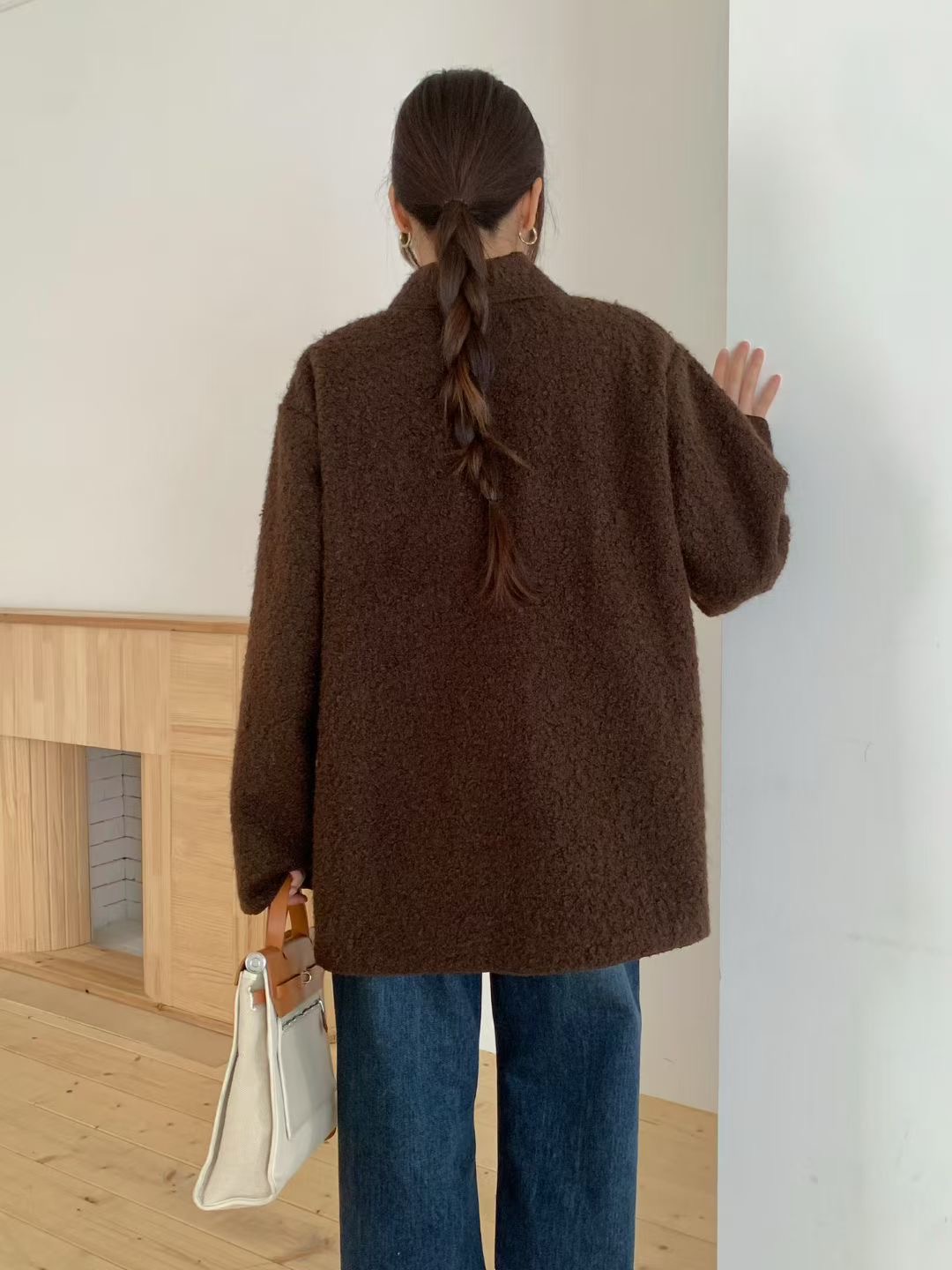 CHOCOLATE-초콜렛-T韓國代購㊣女裝新品職業25秋冬中長款大衣CHOCOLATE中長款大衣