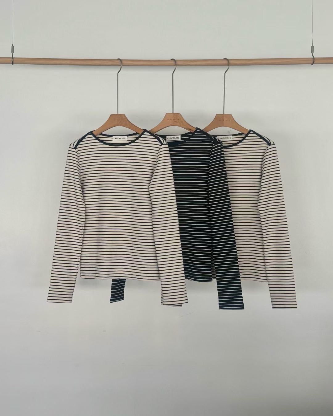 CHOCOLATE-초콜렛-T韓國直郵㊣女士新品真品熱賣職業長袖T恤CHOCOLATE長袖T恤圖色3左三色
