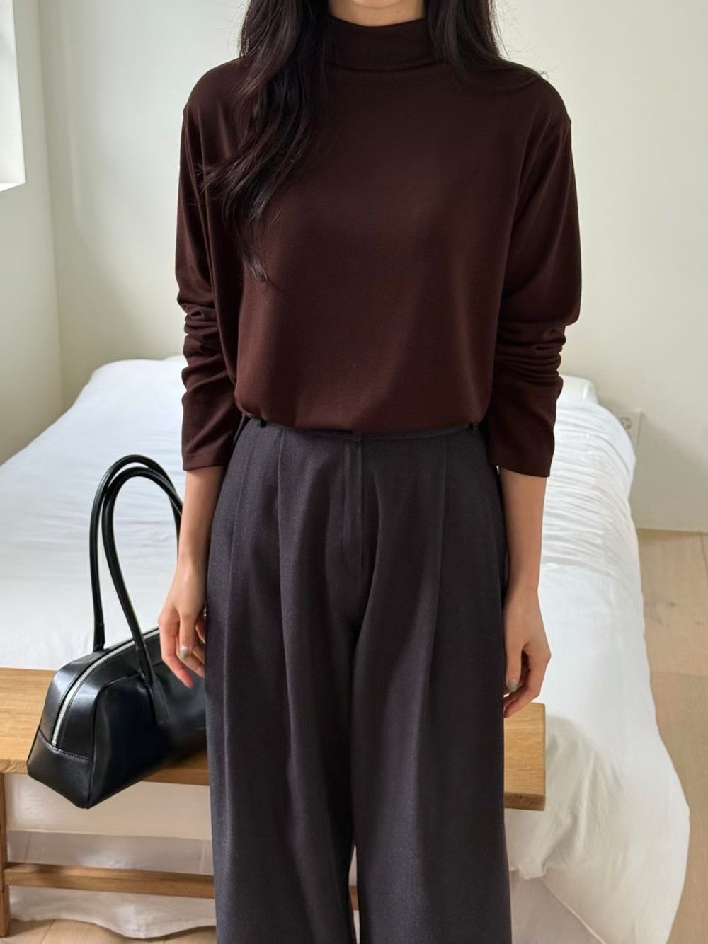 CHOCOLATE-초콜렛-T韓國直郵㊣女士新品人氣職業推薦長袖T恤CHOCOLATE長袖T恤圖色2