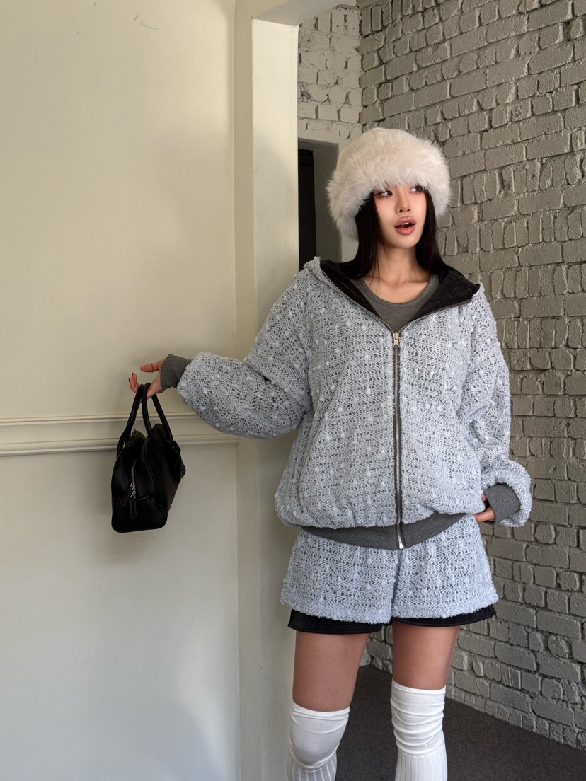 TRIPLE SEVEN韓國代購㊣女裝新品推薦時尚休閑熱賣夾克雙面TRIPLE SEVEN夾克