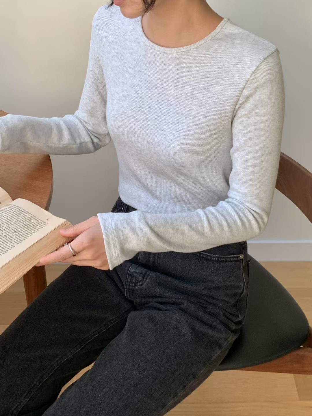 CHOCOLATE-초콜렛-T東大門㊣實拍女士新品職業25秋冬長袖T恤CHOCOLATE長袖T恤