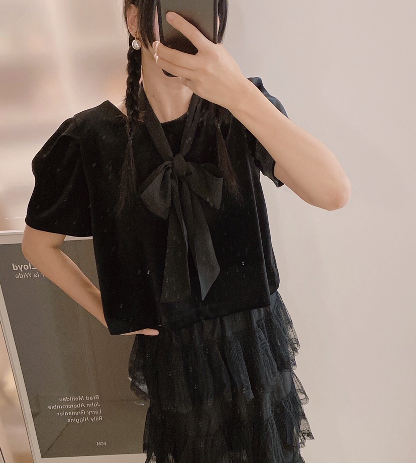 LETAILOR韓國直郵㊣女士新款休閑推薦襯衫蕾絲衫天鵝絨雙面LETAILOR襯衫/蕾絲衫