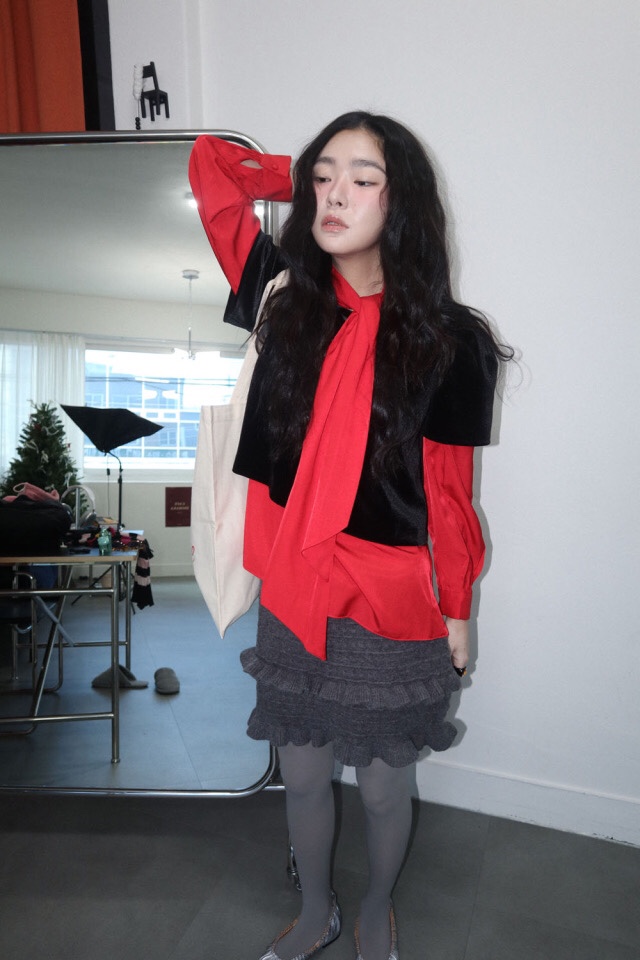 LETAILOR韓國直郵㊣女士新款休閑推薦襯衫蕾絲衫天鵝絨雙面LETAILOR襯衫/蕾絲衫