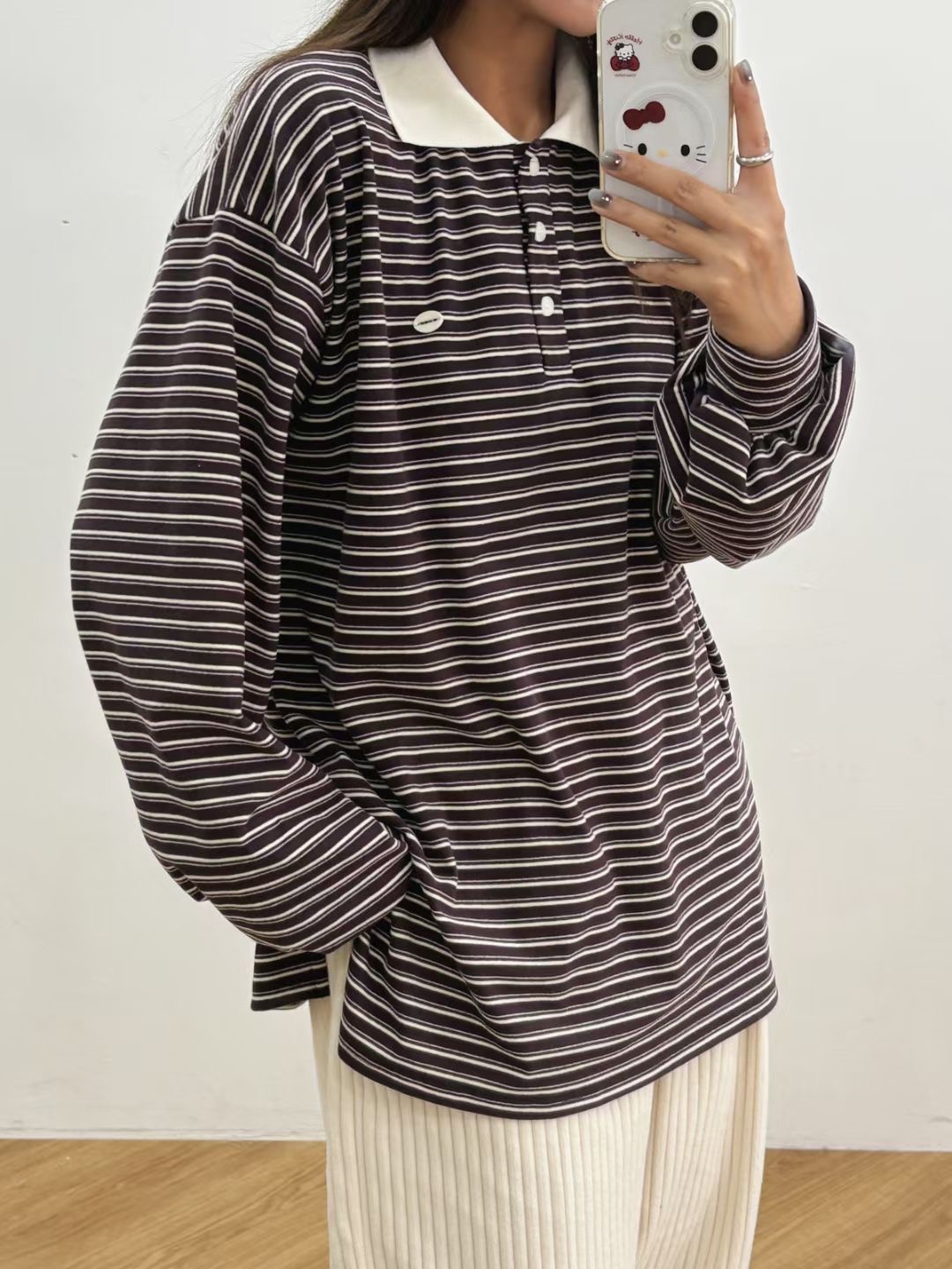 끌 벅지韓國代購㊣女士新品真品25秋冬時尚推薦人氣長袖T恤Pull Buck長袖T恤圖色2