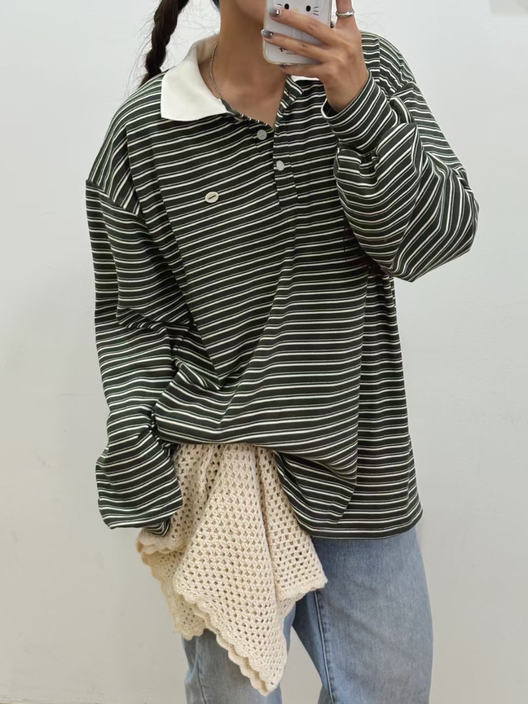 끌 벅지韓國代購㊣女士新品真品25秋冬時尚推薦人氣長袖T恤Pull Buck長袖T恤圖色3