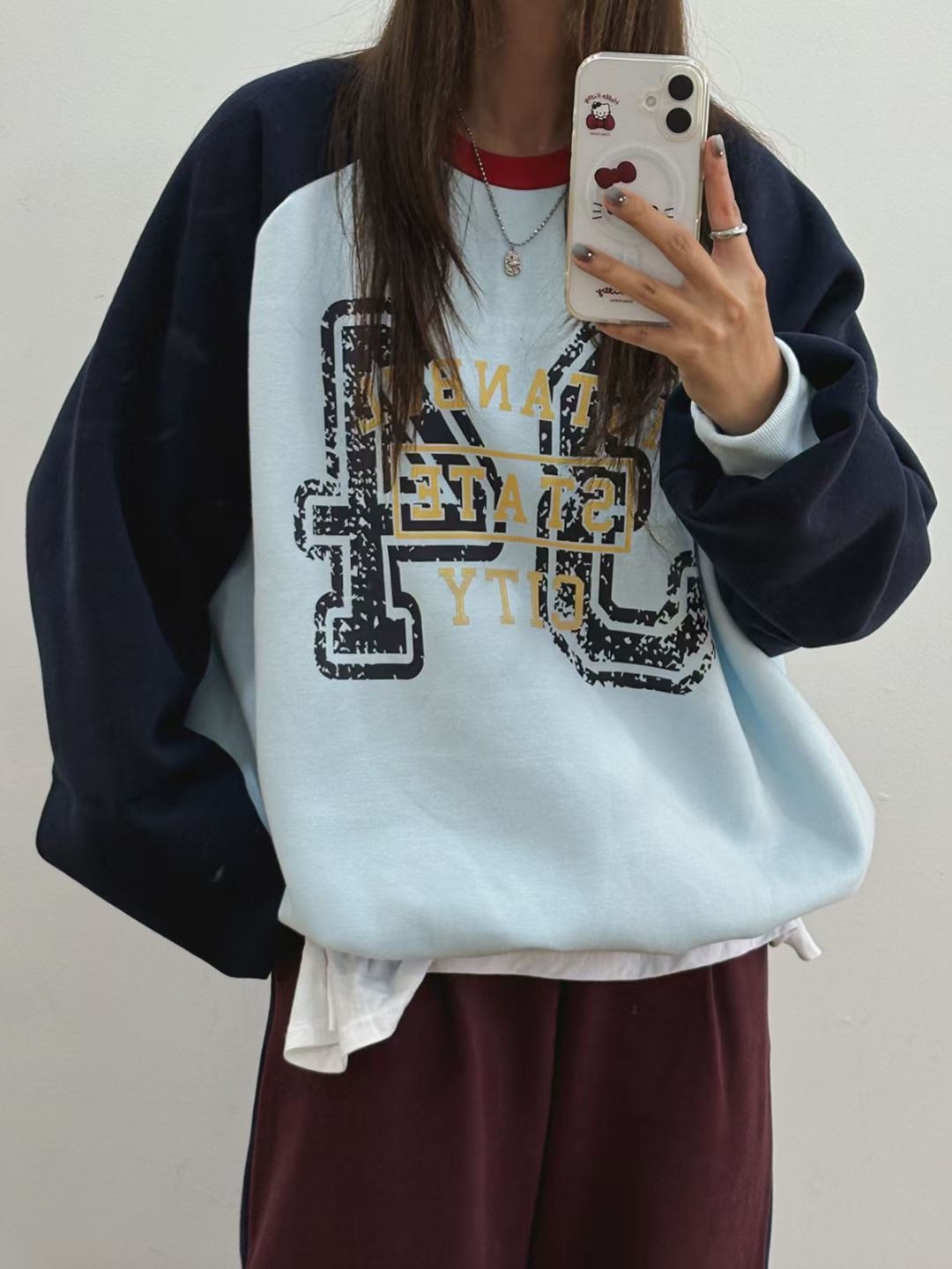 끌 벅지韓國代購㊣女裝新款熱賣人氣真品推薦時尚休閑衛衣Pull Buck衛衣圖色2