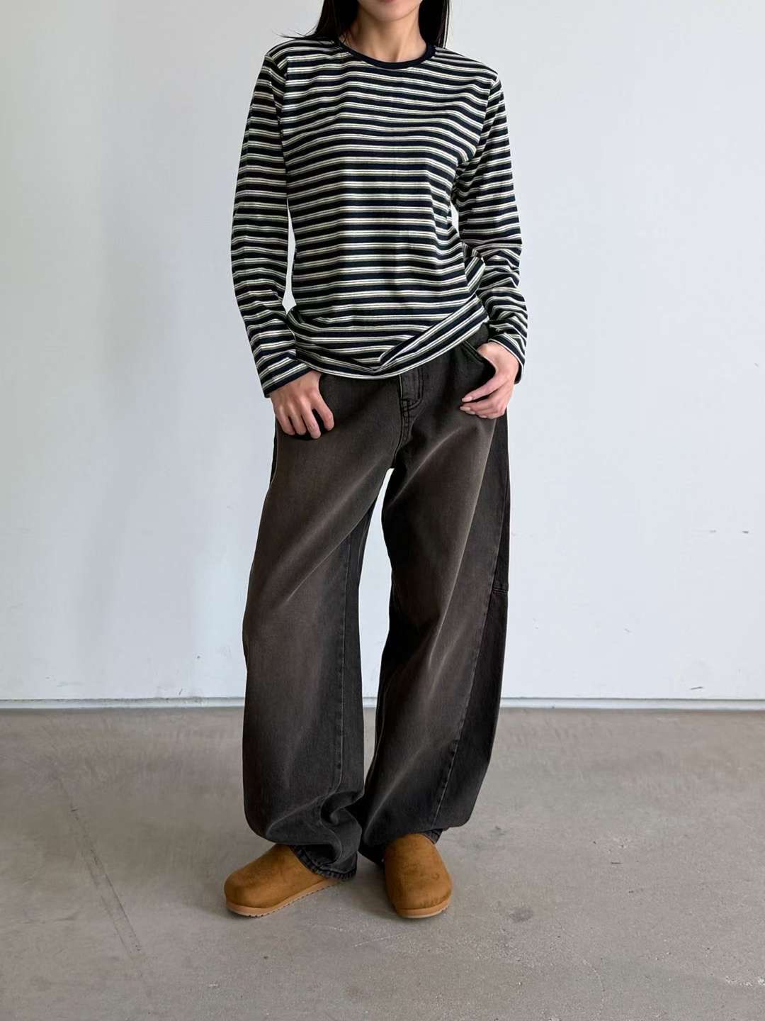 QUEENS MADE東大門㊣直郵女裝新品時尚休閑25秋冬職業長袖T恤QUEENS MADE長袖T恤