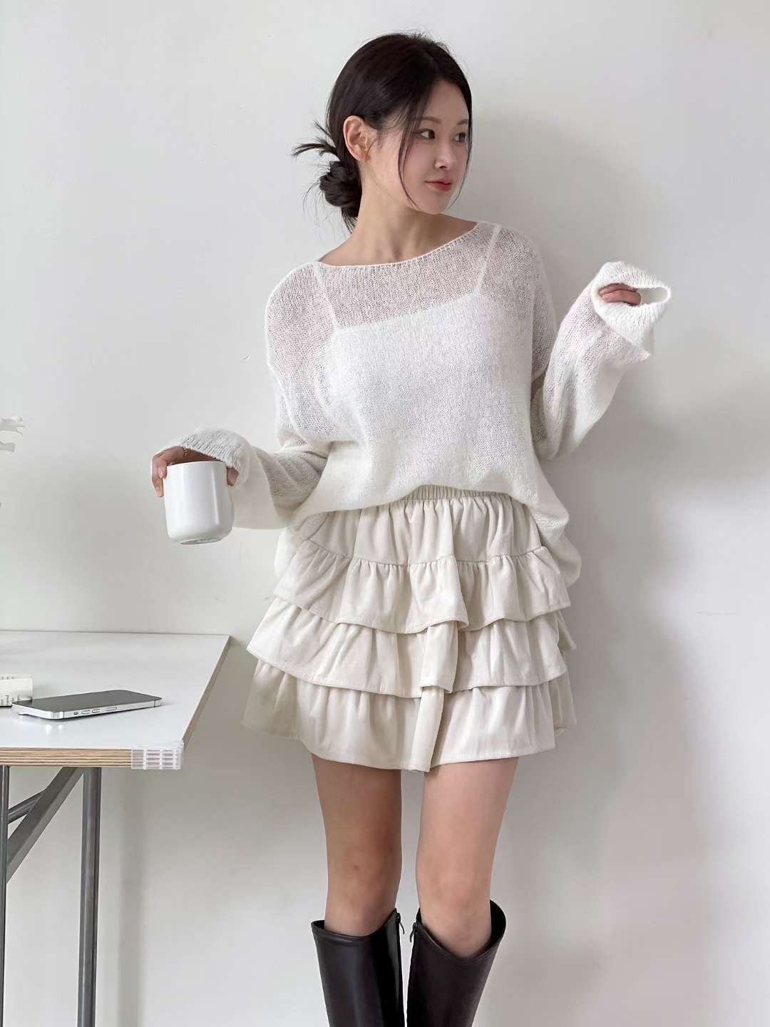 QUEENS MADE東大門㊣直郵女裝新款休閑25秋冬推薦短裙天鵝絨QUEENS MADE短裙