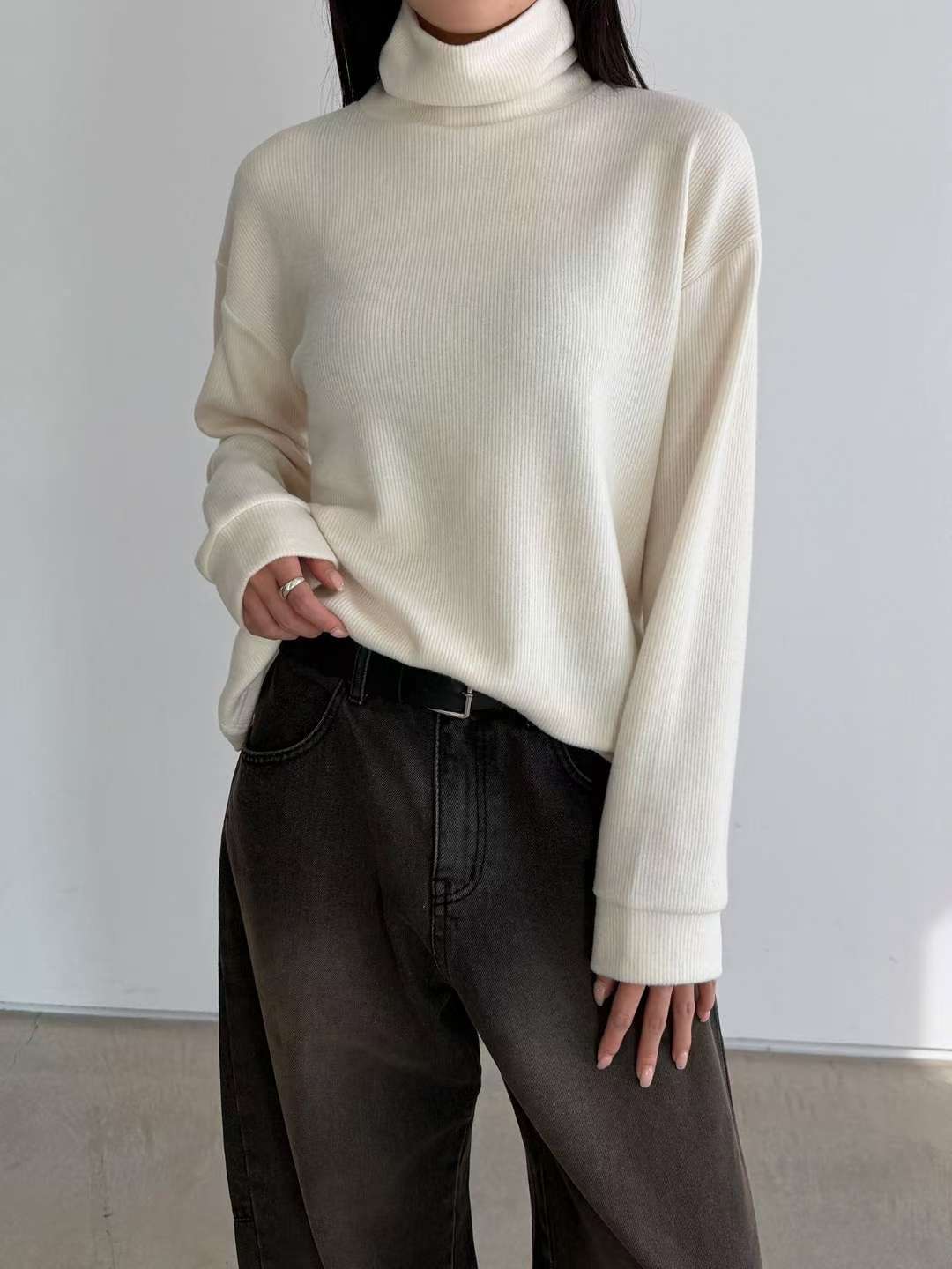 QUEENS MADE韓國代購㊣女裝新品推薦時尚熱賣休閑針織衫羊毛QUEENS MADE針織衫圖色2