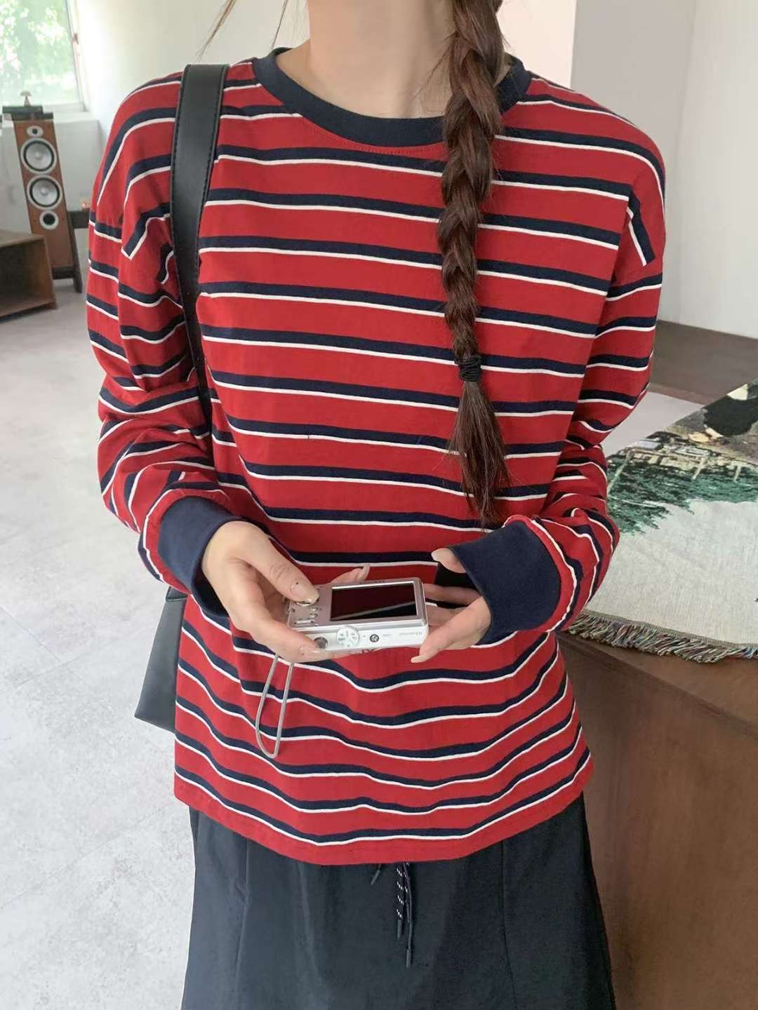 DKS08東大門㊣實拍女裝新款真品休閑時尚職業人氣熱賣長袖T恤DKS08長袖T恤