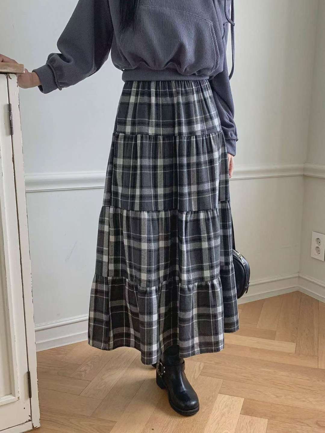 DKS08韓國直郵㊣女裝新品人氣25秋冬真品休閑推薦時尚職業長裙DKS08長裙圖色4