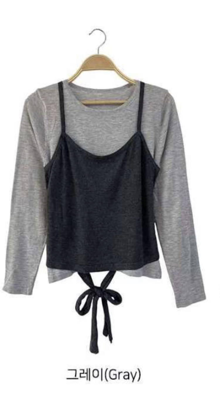 DKS08東大門㊣直郵女士新品時尚真品休閑長袖T恤假兩件腰帶DKS08長袖T恤圖色2