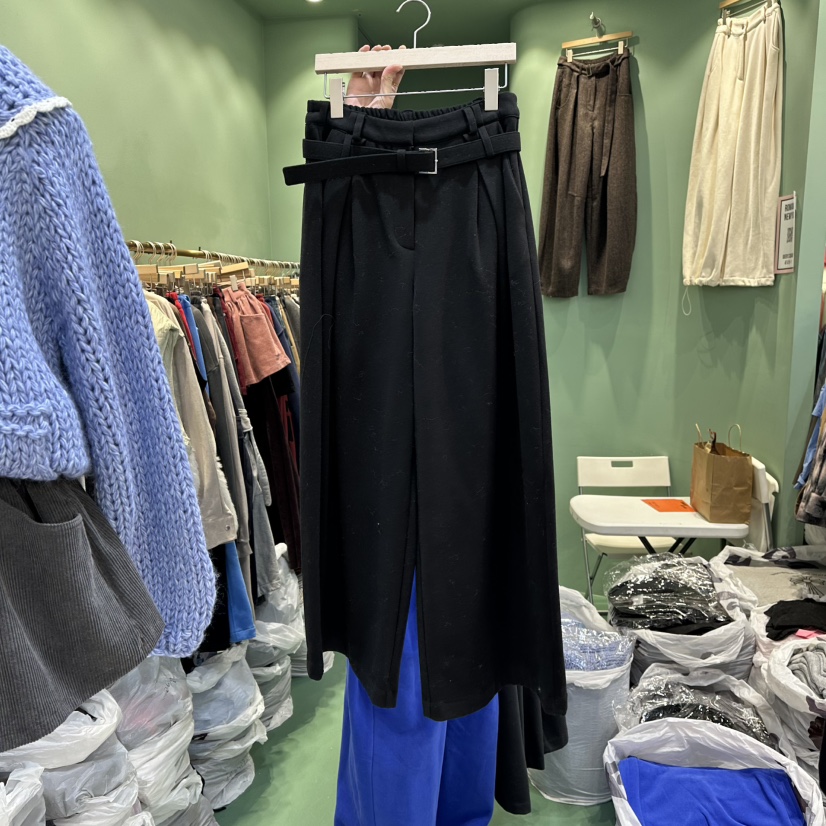 ROMANTIC NEWYORK韓國代購㊣女裝新品真品休閑休閑褲含腰帶ROMANTIC NEWYORK休閑褲圖色3