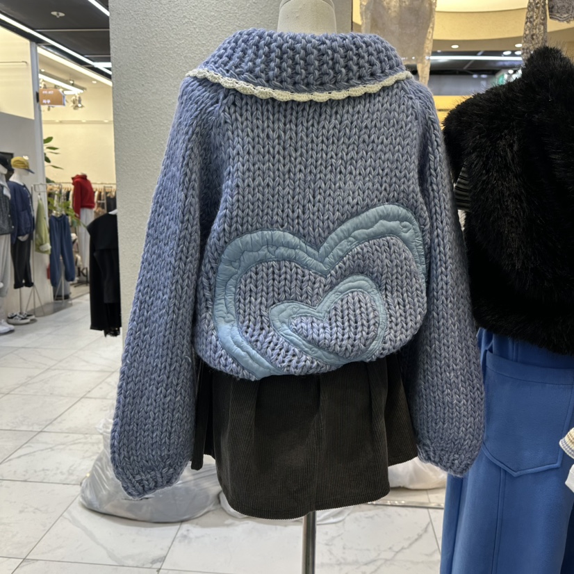 ROMANTIC NEWYORK東大門㊣實拍女裝新品真品針織衫手工開衫ROMANTIC NEWYORK針織衫