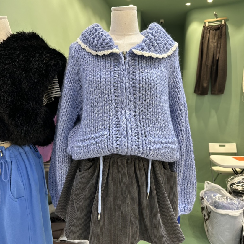 ROMANTIC NEWYORK東大門㊣實拍女裝新品真品針織衫手工開衫ROMANTIC NEWYORK針織衫圖色2