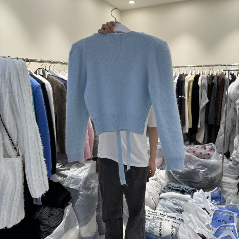 ENDOLPHIN東大門㊣代購女士新品熱賣休閑推薦25秋冬針織衫含脖帶ENDOLPHIN針織衫