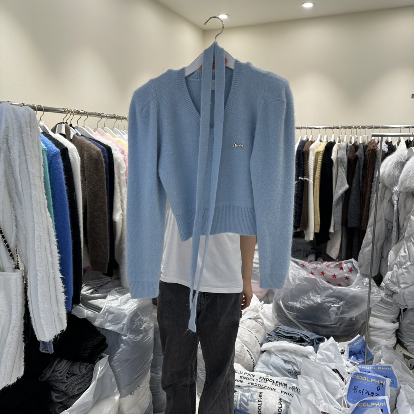 ENDOLPHIN東大門㊣代購女士新品熱賣休閑推薦25秋冬針織衫含脖帶ENDOLPHIN針織衫圖色2