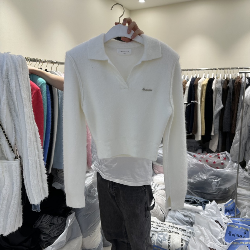 ENDOLPHIN東大門㊣代購女士新款職業時尚25秋冬推薦人氣針織衫ENDOLPHIN針織衫圖色1