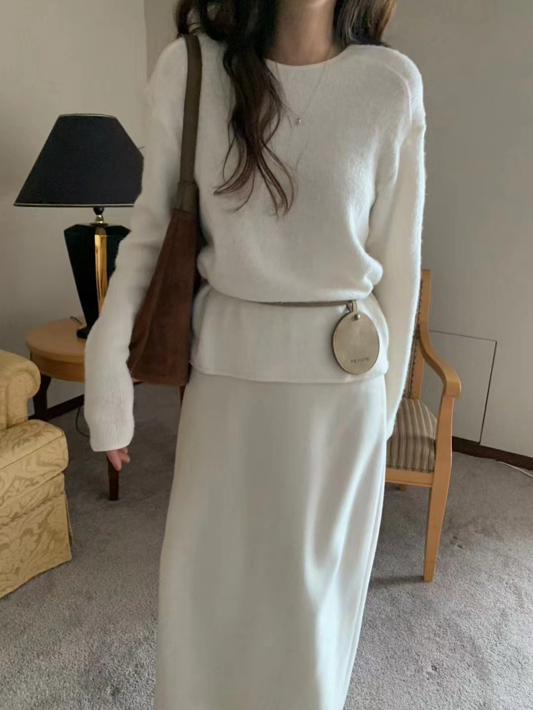 PYT-ot東大門㊣代購女士新品推薦職業時尚人氣針織衫不含腰帶pretty young thing針織衫圖色1