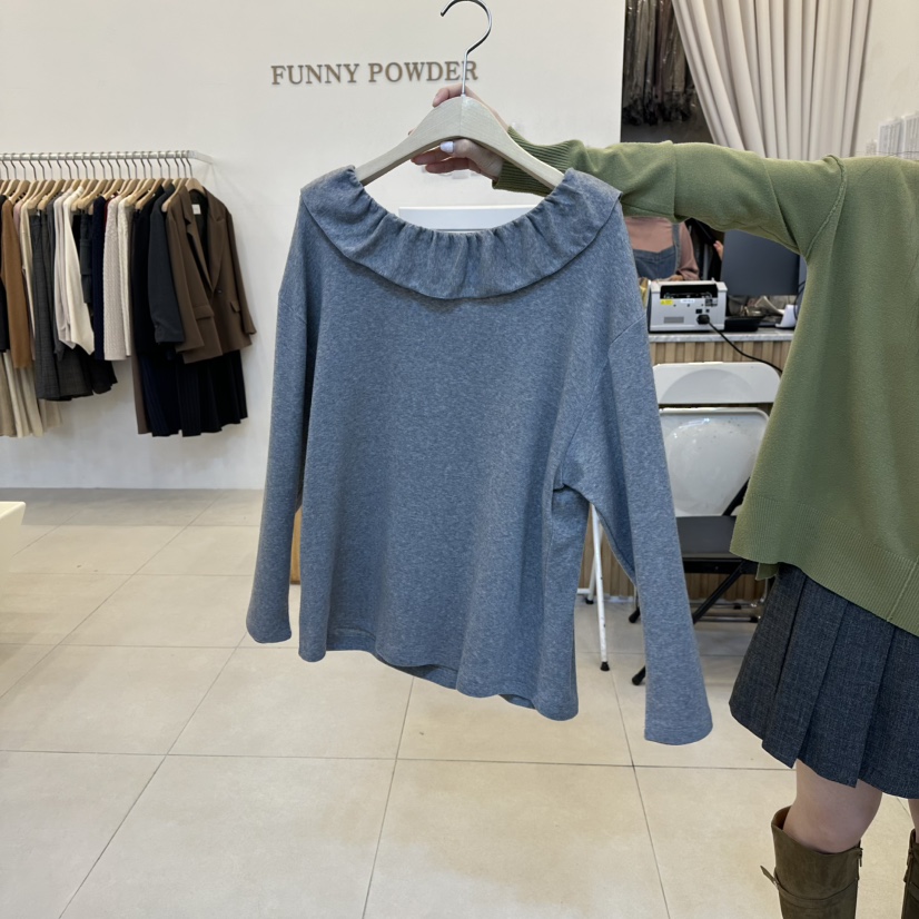 FUNNY POWDER東大門㊣直郵女裝新款推薦職業真品人氣長袖T恤THE FUNNY長袖T恤