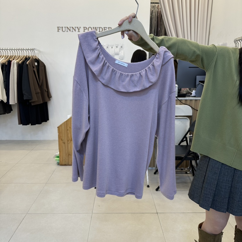 FUNNY POWDER東大門㊣直郵女裝新款推薦職業真品人氣長袖T恤THE FUNNY長袖T恤圖色2
