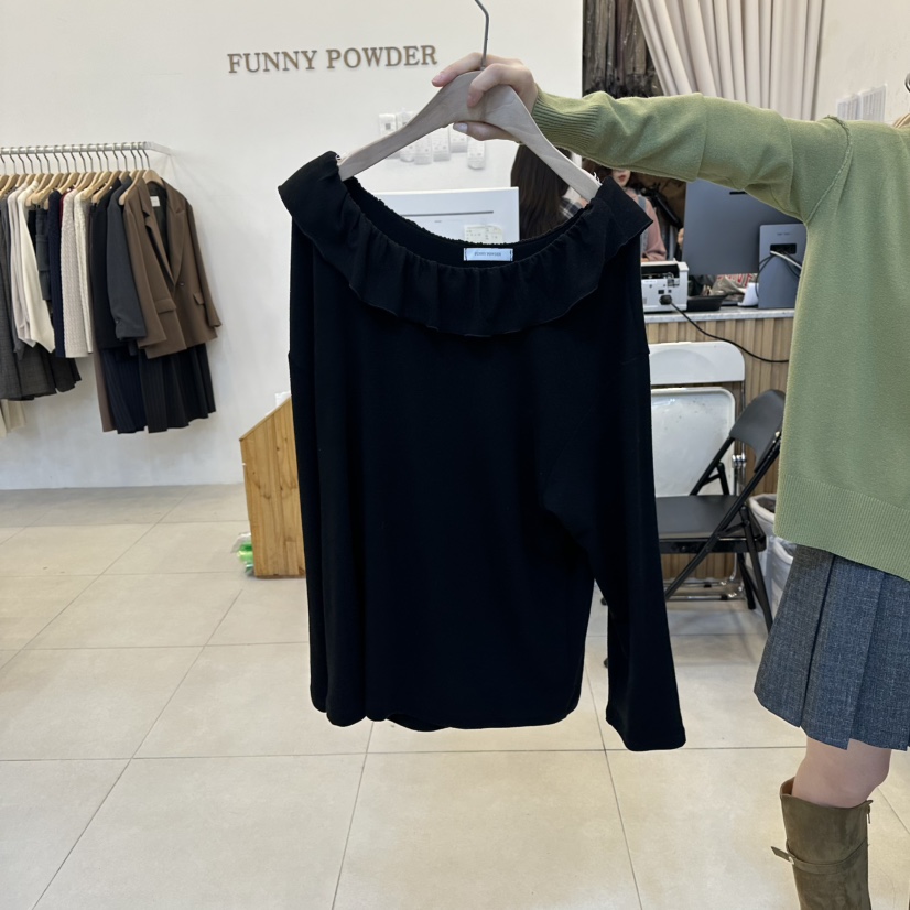 FUNNY POWDER東大門㊣直郵女裝新款推薦職業真品人氣長袖T恤THE FUNNY長袖T恤圖色6