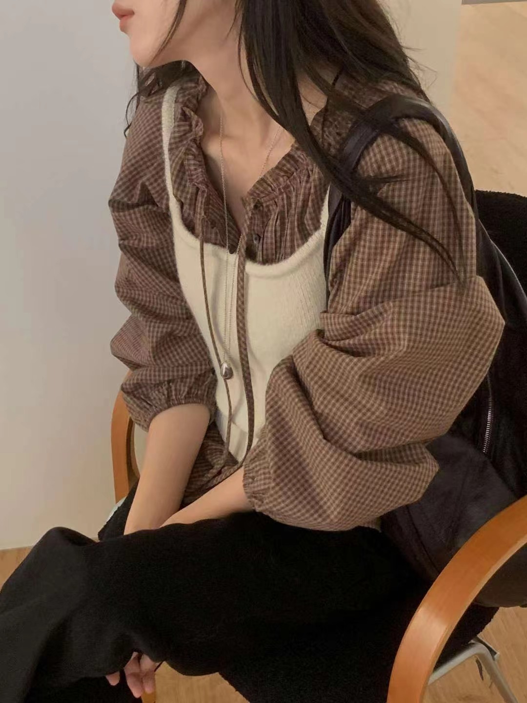 MIELLE-미엘르-OT韓國代購㊣女裝新款25秋冬推薦襯衫蕾絲衫MIELLE-미엘르-OT襯衫/蕾絲衫